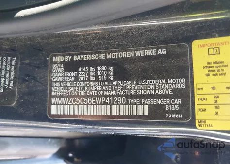 2014 Mini Countryman Cooper S z USA, uszkodzony, nr VIN WMWZC5C56EWP41290